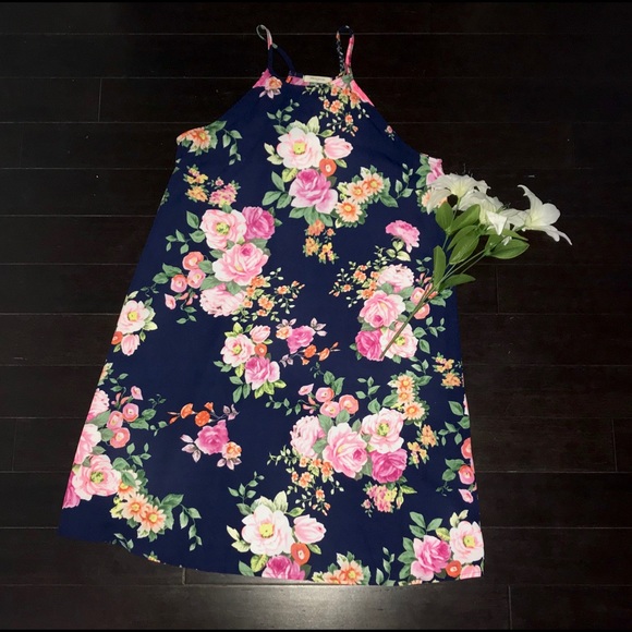 ONLY 3 LEFT ♥️Navy Floral Halter Sundress - Picture 2 of 8